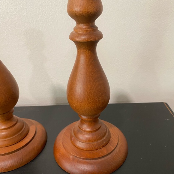 Vintage Hand Made Wooden Candle Holder - Picture 3 of 8